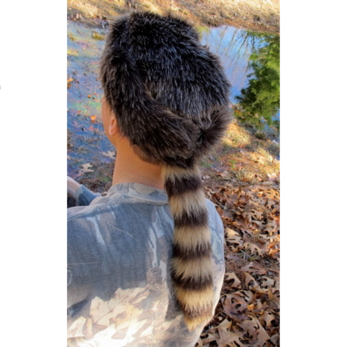 Fake Fur Coon Cap-Lg